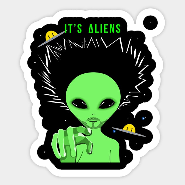 It's Aliens Sticker by SiSuSiSu